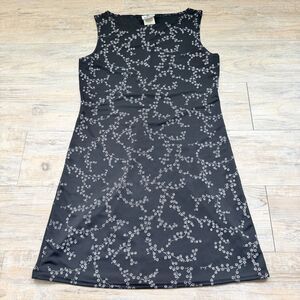 Jalate Black Floral Mini Dress Sleeveless Cottagecore Y2K Size Med Made in USA